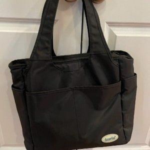 Insulated Lunch Shoulder bag, XL Lunch Tote Handbag W/ Side pockets For Women